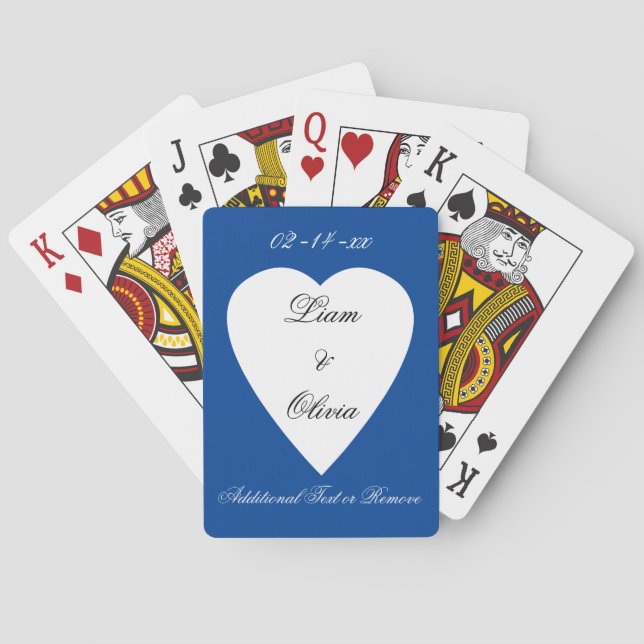 Jeu De Cartes Mariage Bleu Classique (dos)