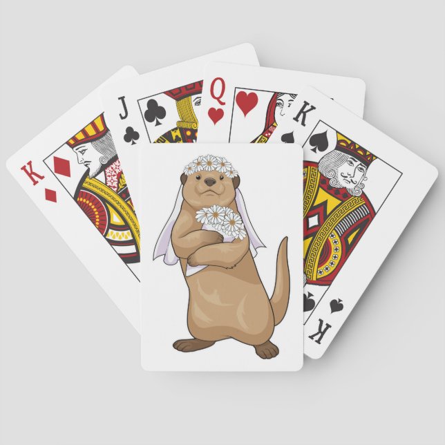 Jeu De Cartes Mariage de fleurs de la mariée Otter (dos)
