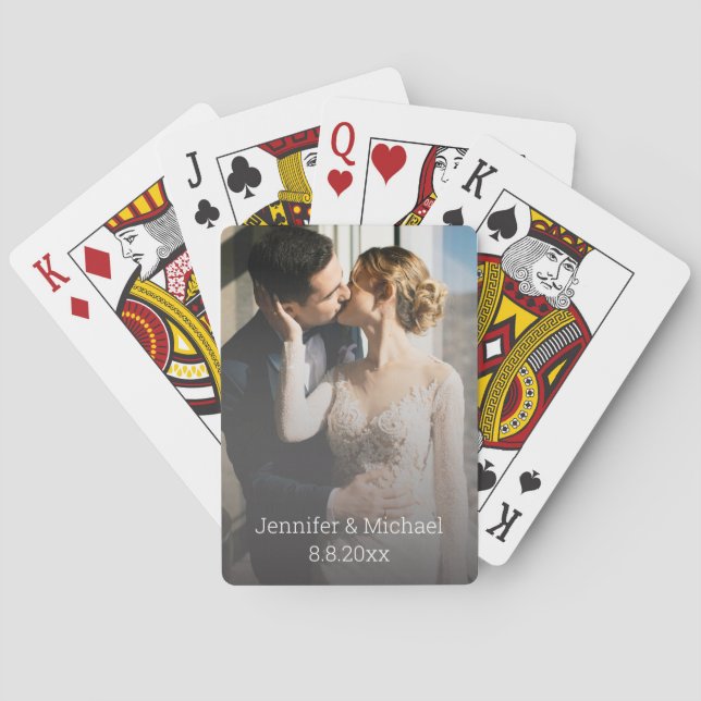 Jeu De Cartes mariage élégant photo mariage anniversaire (dos)