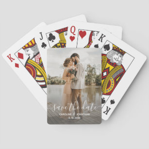Jeu De Cartes Mariage Enregistrer la date Photo Simple Calligrap