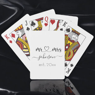 Jeu De Cartes Mariage Fiançailles Coeur M. Mme Nom personnalisé
