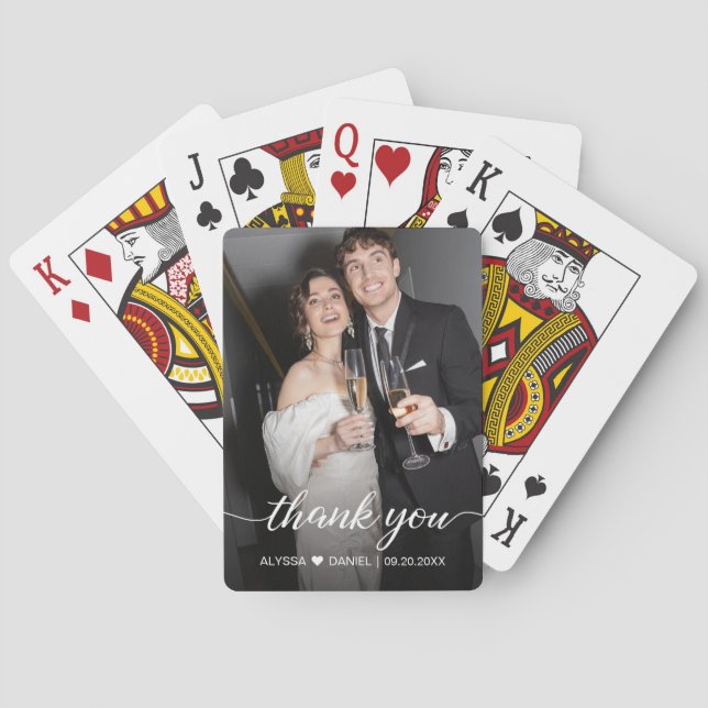 Jeu De Cartes Mariage Fiançailles Photo Merci Favoriser (dos)