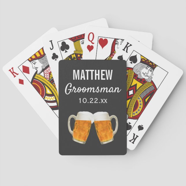 Jeu De Cartes Mariage Groomsman Favor Beer Cheers (dos)
