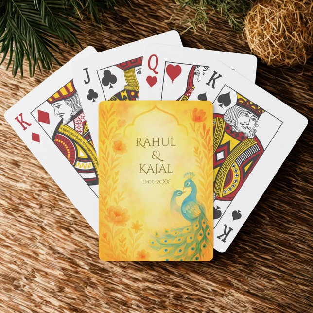 Jeu De Cartes Mariage indien du paon Floral (Créateur téléchargé)