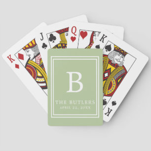 Jeu De Cartes Mariage moderne Sage Vert Jouer Cartes