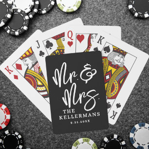 Jeu De Cartes Mariage Noir Personnalisé