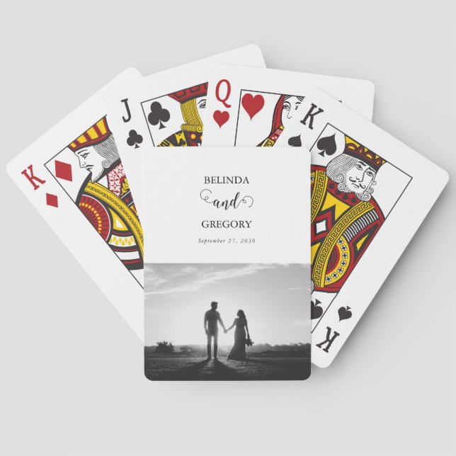 Jeu De Cartes Mariage photo moderne en noir et blanc (dos)