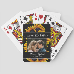 Jeu De Cartes Mariage photo rustique moderne tournesol enregistr