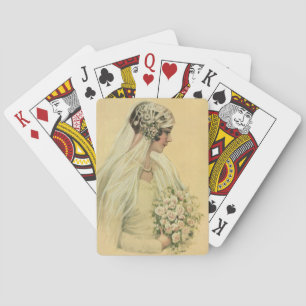 Jeu De Cartes Mariage vintage, Portrait de mariée victorienne