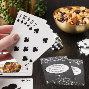Jeu De Cartes Mariages de typographie de tableau noir