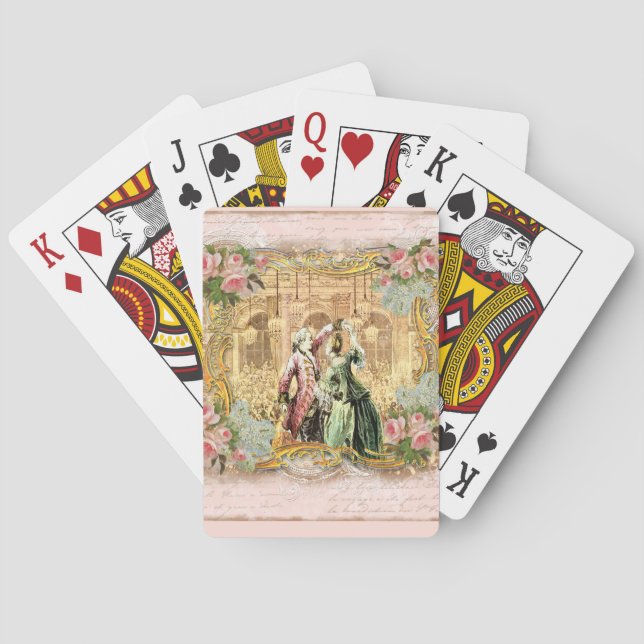 Jeu De Cartes Marie Antoinette Danse Versailles en rose (dos)