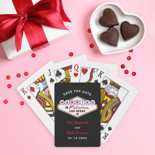 Jeu De Cartes Mariés à Las Vegas Noir Enregistrer la Date