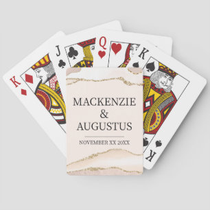 Jeu De Cartes Mariés Ivory Agate & Gold Glitter Mariage