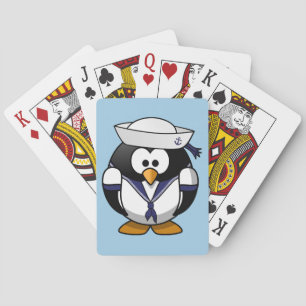 Jeu De Cartes Marin mignon de pingouin de bande dessinée