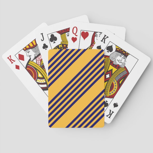 Jeu De Cartes Marine bleu et jaune soleil cinq bandes motif (dos)