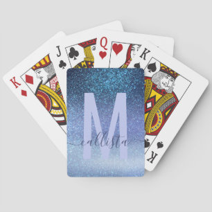 Jeu De Cartes Marine Pastel Blue Triple Parties scintillant Ombr