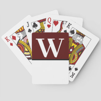 Jeu De Cartes Maroon & White College Monogram Jouer des cartes