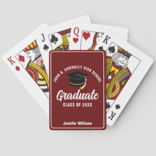 Jeu De Cartes Maroon White Graduate Custom 2025 Graduation Party