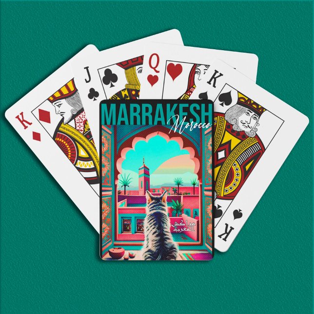 Jeu De Cartes Marrakech Maroc Chat Voyage Tourisme Souvenir (Créateur téléchargé)