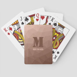 Jeu De Cartes Marron Moka motif géométrique en maille Monogramme