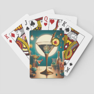 Jeu De Cartes Martini futuriste à circuit imprimé atomique