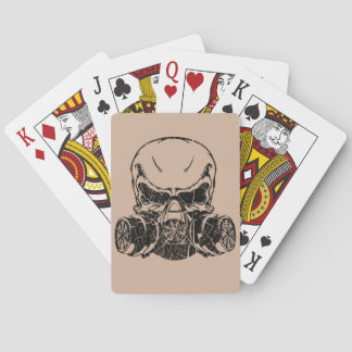 Jeu De Cartes Masque à gaz portant le crâne