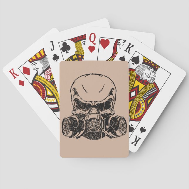 Jeu De Cartes Masque à gaz portant le crâne (dos)