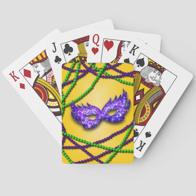 Jeu De Cartes Masquerade de masque violet (dos)
