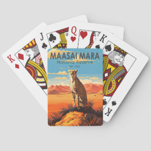 Jeu De Cartes Massai Mara Réserve nationale Cheetah Travel Art