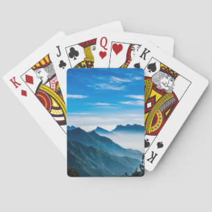 Jeu De Cartes Matin Montagnes Mist Paysage