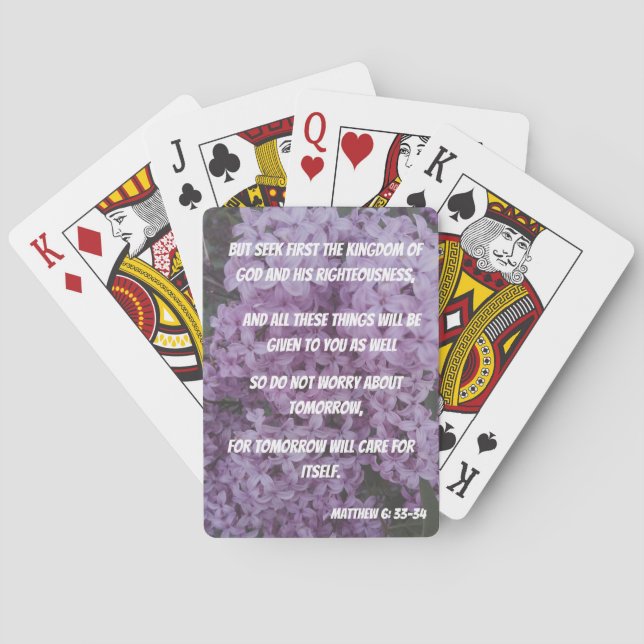 Jeu De Cartes Matthieu 6:33-34 Chercher Dieu chrétien (dos)