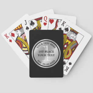 Jeu De Cartes Médaille d'argent personnalisée jouer aux cartes p