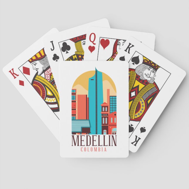 Jeu De Cartes Medellin Colombie Vintage Cityscape (dos)