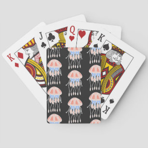 Jeu De Cartes Méduse peinte à la main, motif vintage vibrant.