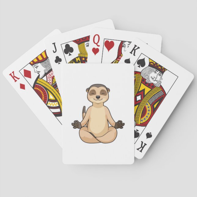 Jeu De Cartes Meerkat à la méditation de Yoga (dos)