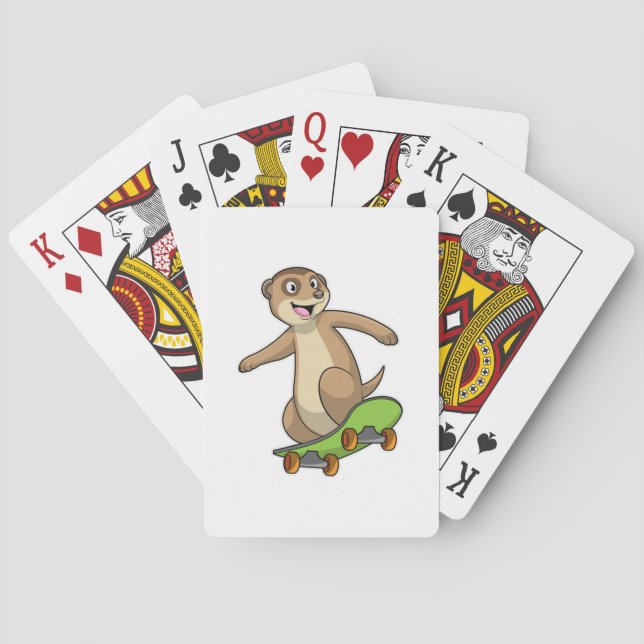 Jeu De Cartes Meerkat as Skater with Skateboard (dos)