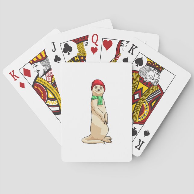 Jeu De Cartes Meerkat avec Casquette et Écharpe (dos)