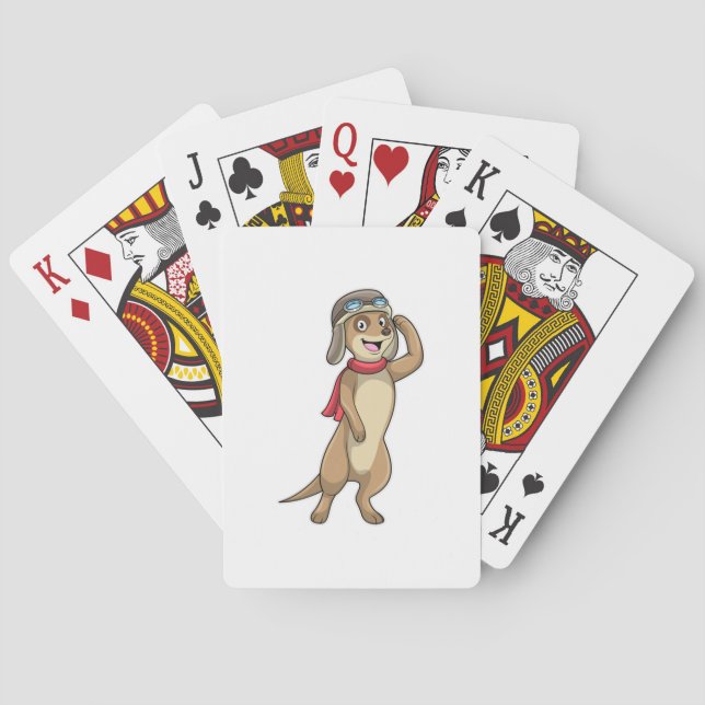 Jeu De Cartes Meerkat comme pilote avec casquette pilote (dos)