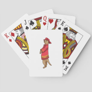 Jeu De Cartes Meerkat en tant que pompier avec casque