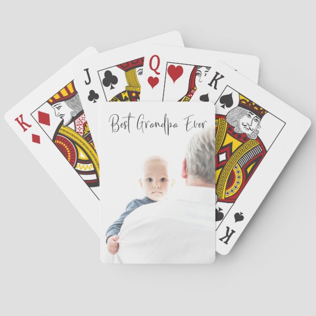 Jeu De Cartes Meilleur Grand-Père Jamais Photo Personnalisée Scr (dos)