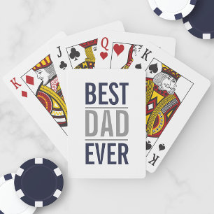 Jeu De Cartes Meilleur papa jamais   Marine bleu moderne