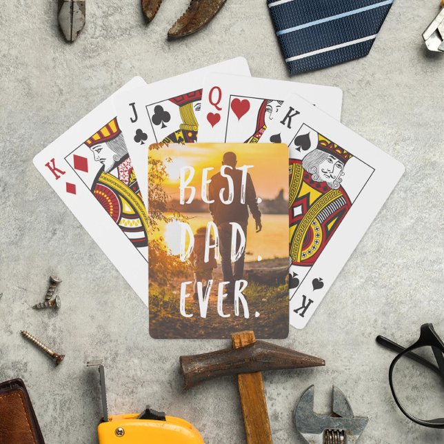 Jeu De Cartes Meilleur papa jamais père enfant photo (Créateur téléchargé)