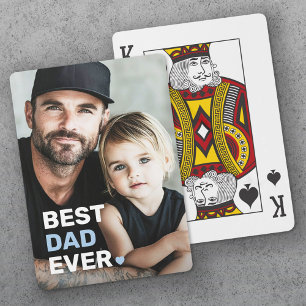 Jeu De Cartes Meilleur papa photo cœur fête des pères