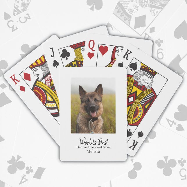 Jeu De Cartes Meilleure maman chien du monde berger allemand per (Personalize with a Name, all other text is editable: add your own Photo, too)