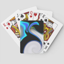 Jeu De Cartes Mélange de lisse avec des courbes de néon bleu sur
