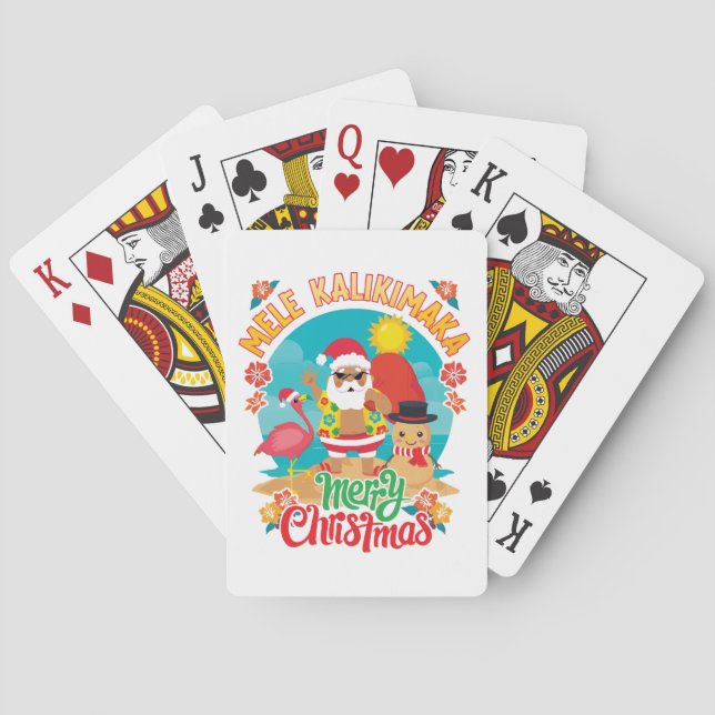 Jeu De Cartes Mele Kalikimaka pour un Noël hawaïen brillant (dos)