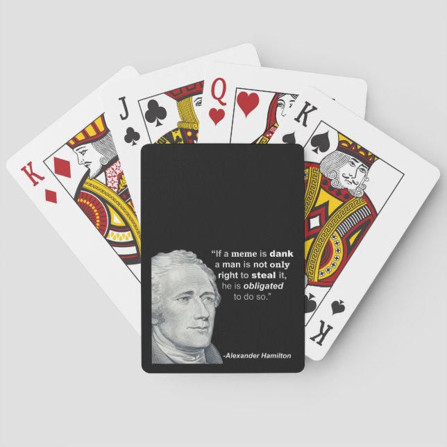 Jeu De Cartes Meme humide d'Alexander Hamilton - cartes de jeu (dos)