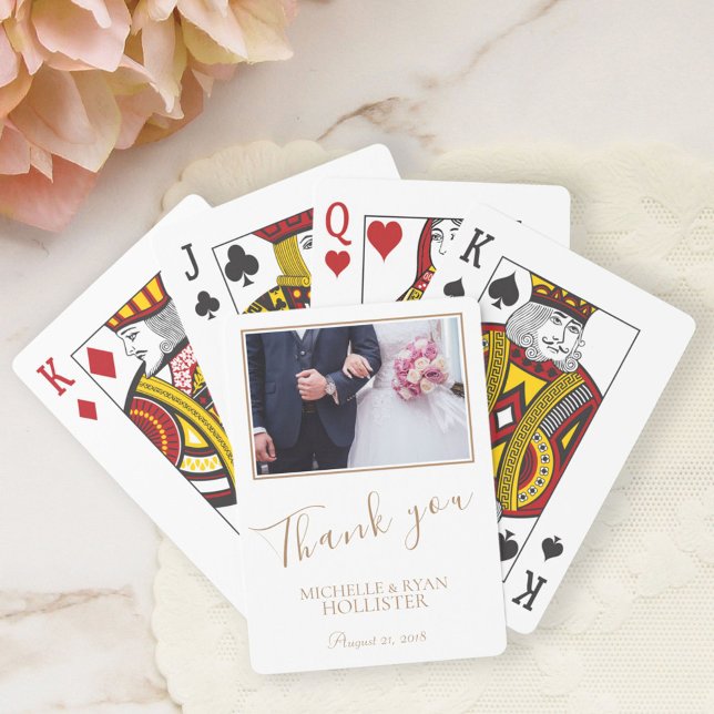 Jeu De Cartes Merci de mariage élégant Photo (Créateur téléchargé)
