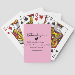 Jeu De Cartes Merci pour l'achat des détails de la famille rose
