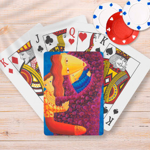 Jeu De Cartes Mère et Fils Peinture Art familial contemporain